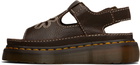 Dr. Martens Brown Dunnet Flower Full Grain Leather Sandals