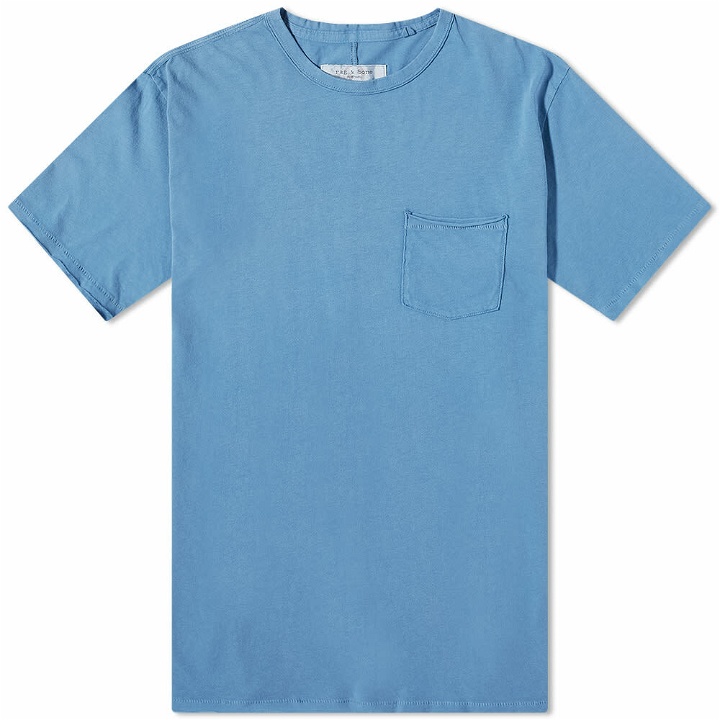 Photo: Rag & Bone Men's Miles Pocket T-Shirt in Medium Blue