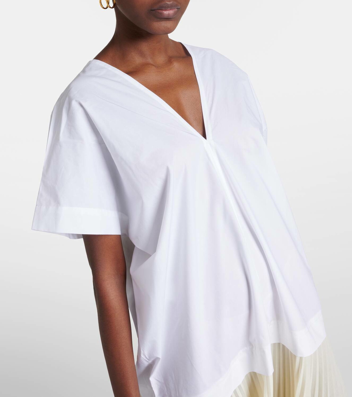 Plan C Pleated cotton-blend maxi dress
