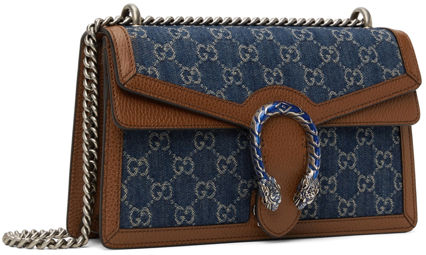 Gucci - Dionysus GG Denim Shoulder Bag Collection - Blue Brown w/ Shoulder Chain