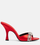 Magda Butrym Crystal-embellished satin mules