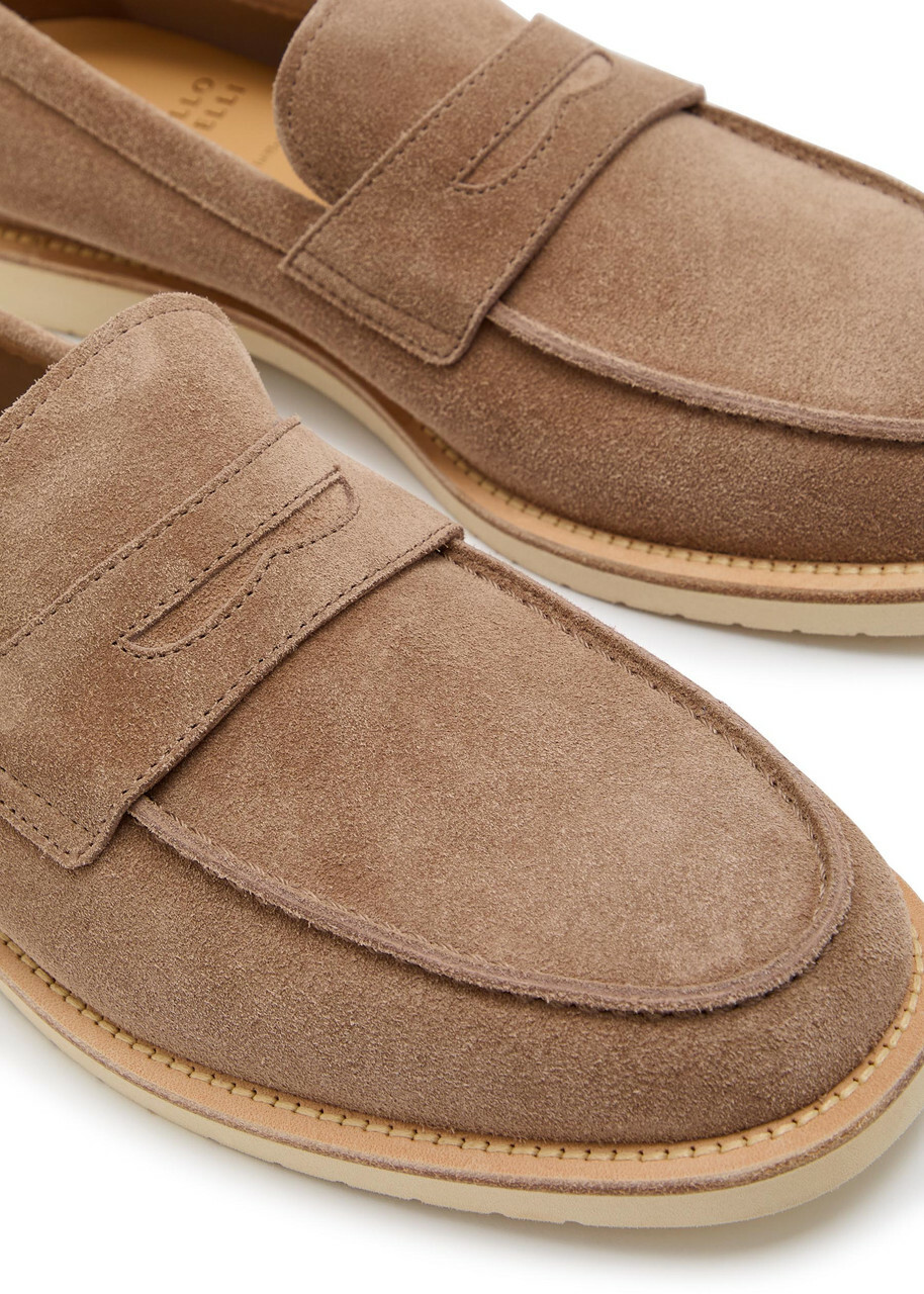 Brunello Cucinelli Suede Loafers Beige