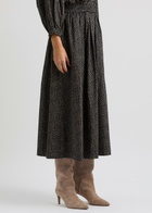 Skall Studio Dagny Floral-print Cotton Midi Skirt Black