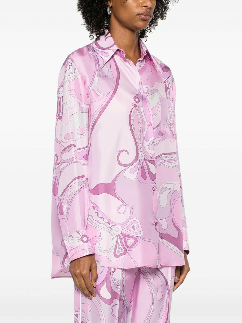 PUCCI Pink Orchidee-Print Shirt Emilio Pucci