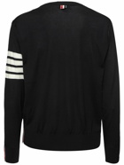 THOM BROWNE - Wool Crewneck Sweater W/ Stripes