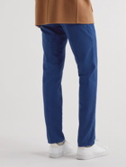 Incotex - Slim-Fit Cotton-Blend Seersucker Trousers - Blue