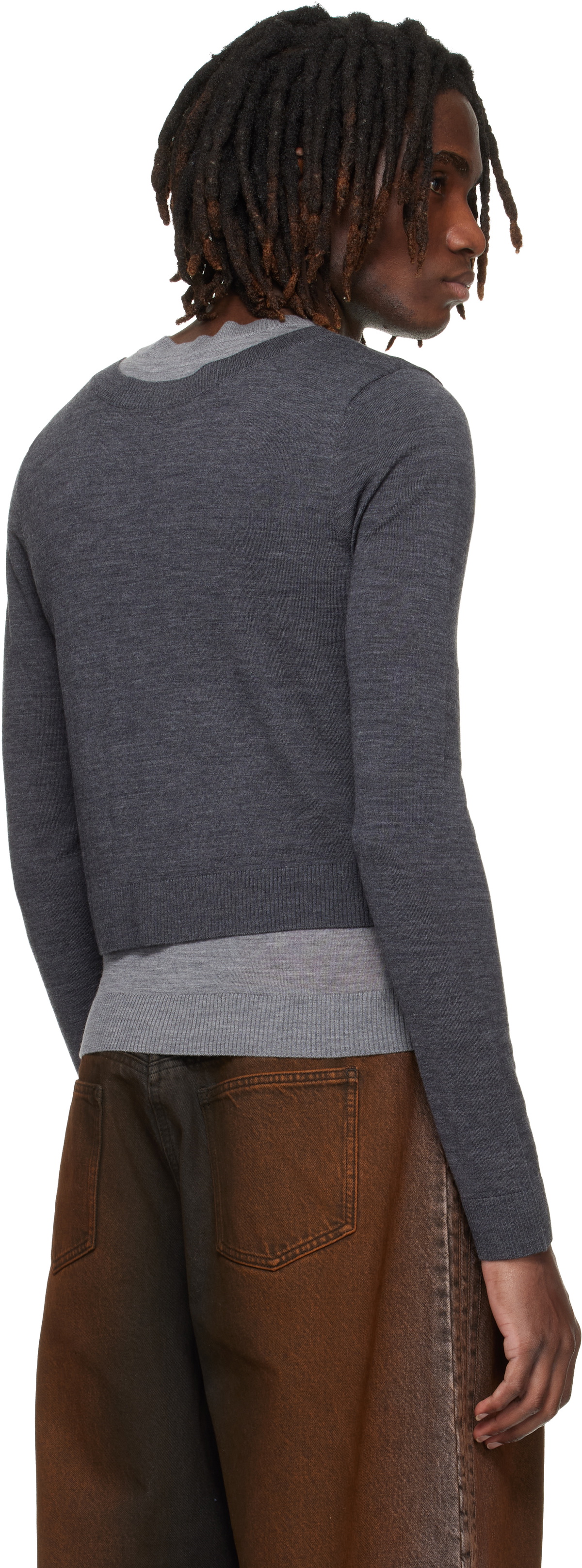 EGONlab Gray Illusion Layered Cardigan