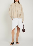 Lemaire High-neck Pleated Cotton Jacket Yellow Light