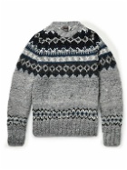 Chamula - Fair Isle Merino Wool Sweater - Gray
