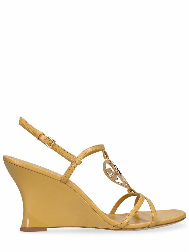 Photo: TORY BURCH 95mm Capri Miller Leather Wedge Sandals