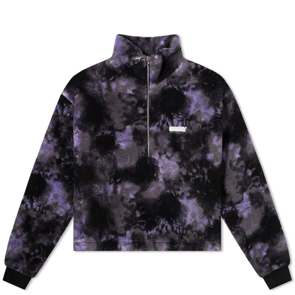 XOXOGOODBOY Bleached Half Zip Up Fleece Jacket