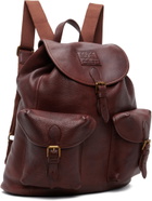Polo Ralph Lauren Brown Leather Large Backpack