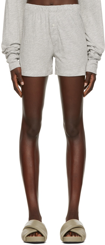Photo: ÉTERNE Gray Lounge Boxer Shorts
