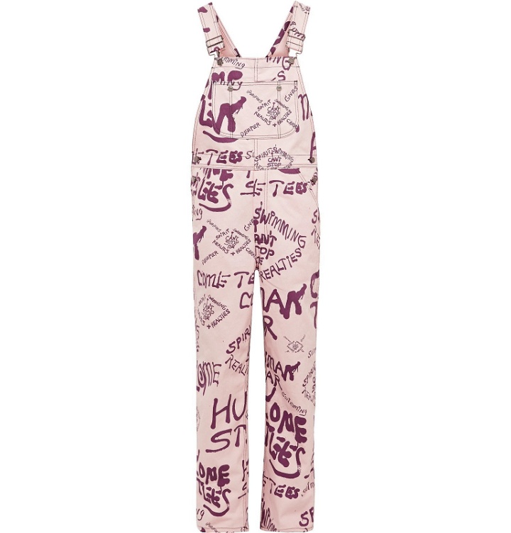 Photo: COME TEES - Printed Denim Overalls - Pink