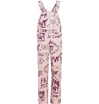 COME TEES - Printed Denim Overalls - Pink