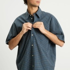 Le Père Men's Detached Sleeve Fun Shirt in Blue Check