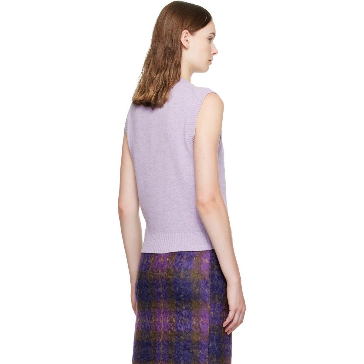GANNI Purple Forest Teddy Sweater Vest