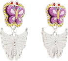 Chopova Lowena Stacked Butterfly Drop Earrings