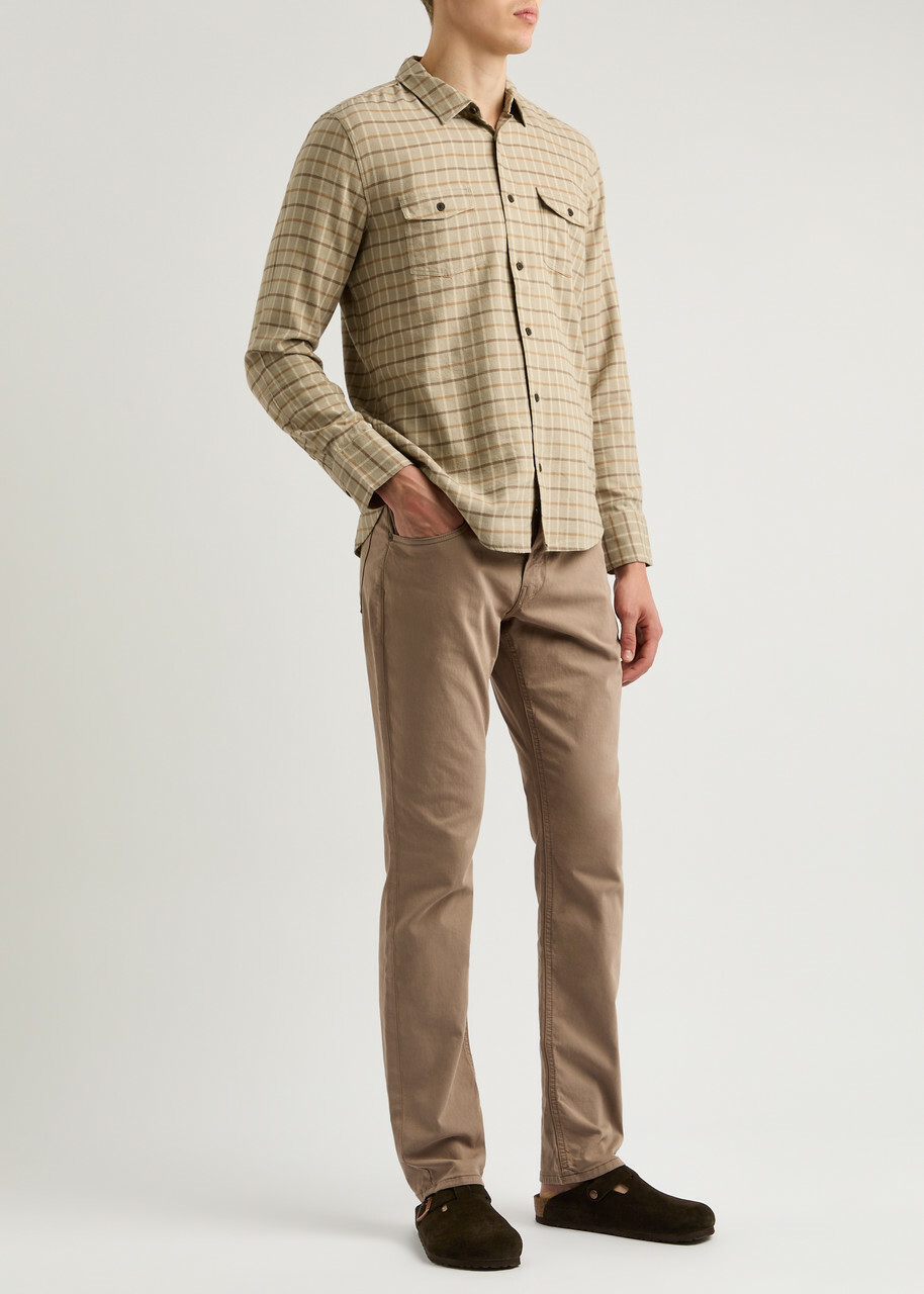 Paige Everett Checked Cotton-blend Shirt Cream