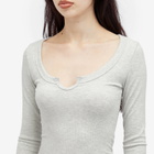 Joah Brown Women's Henley Long Sleeve Top in Pearl