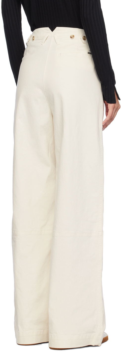 BOSS Off-White Regular-Fit Trousers