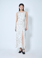 GANNI Printed Gathered Maxi Dress