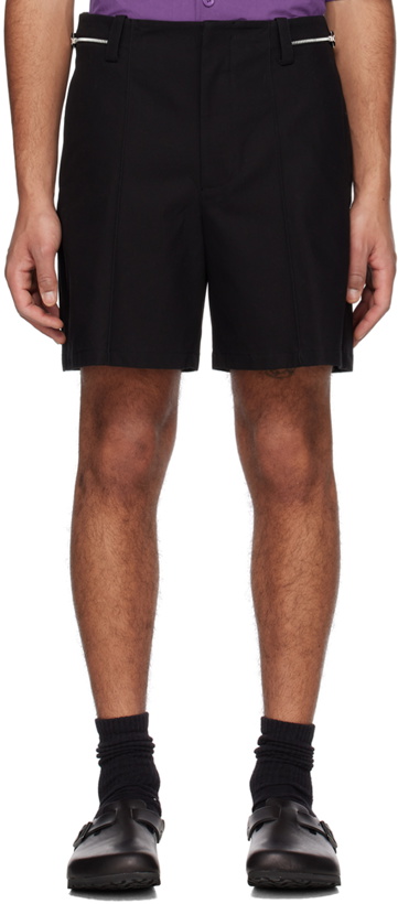 Photo: Solid Homme Black Zip Tab Shorts