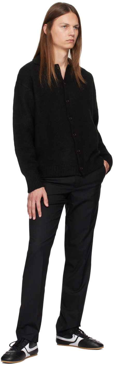Dunst Black Open Collar Cardigan