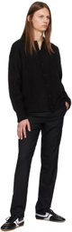 Dunst Black Open Collar Cardigan