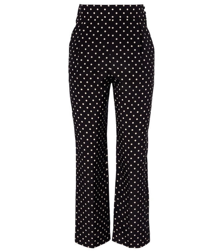 Photo: Valentino Silk crêpe de chine polka-dot straight pants