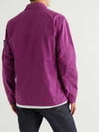 Stone Island - Logo-Appliquéd Garment-Dyed Cotton-Twill Overshirt - Purple
