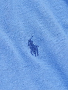 Polo Ralph Lauren - Logo-Embroidered Cotton and Cashmere-Blend Sweater - Blue