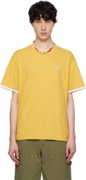 AFTER PRAY Yellow Crepe Layered T-shirt