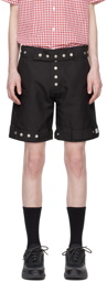 Olly Shinder Black Press-Stud Shorts