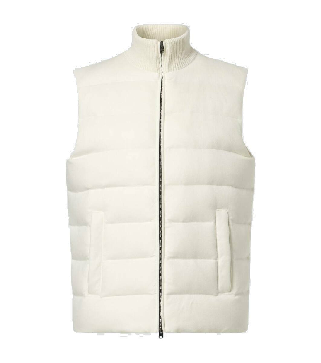 HERNO／down vest Herno - Navy Blue Hooded Fitted Puffer Vest | Mitchell Stores
