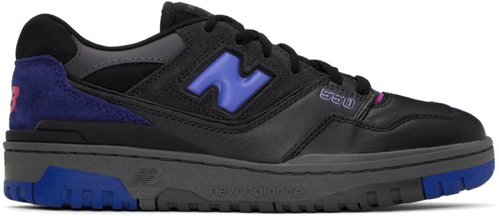 Photo: New Balance Black & Blue 550 Sneakers