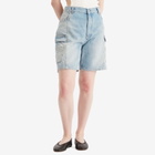 Off-White Women's Denim Cargo Shorts in Bleach No Colour
