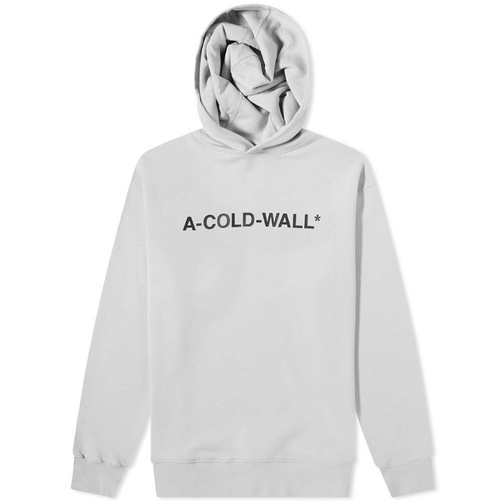 Photo: A-COLD-WALL* Men's Essential Logo Popover Hoody in Light Grey
