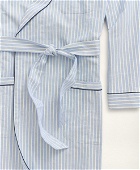 Brooks Brothers Men's Cotton Oxford Stripe Robe | Blue