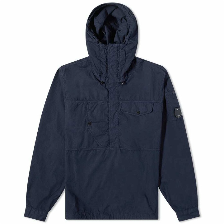 Photo: C.P. Company Men's Arm Lens Popover Hooded Overshirt in Total Eclipse