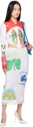 Marine Serre White & Red Regenerated T-Shirts & Lace Midi Dress