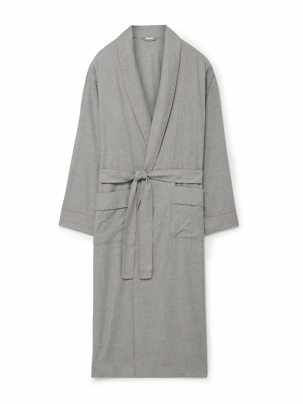 Photo: Zimmerli - Cotton and Wool-Blend Flannel Robe - Gray
