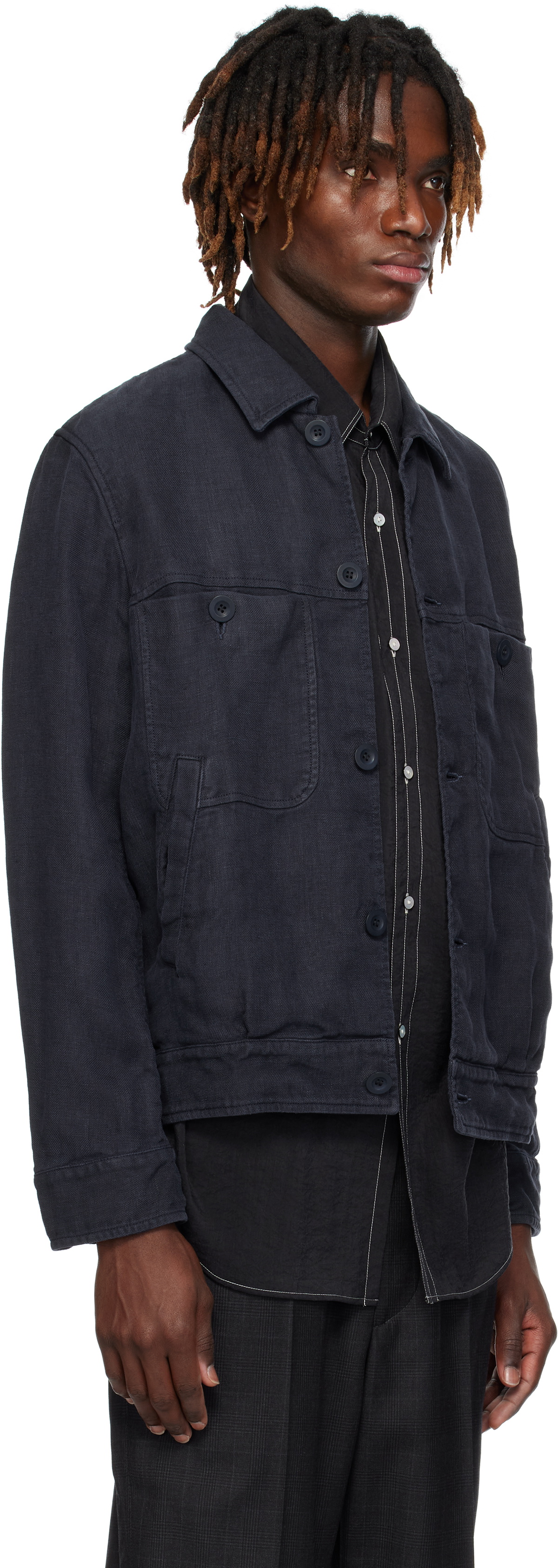 CASEY CASEY Navy Johnsen Jacket CASEY CASEY