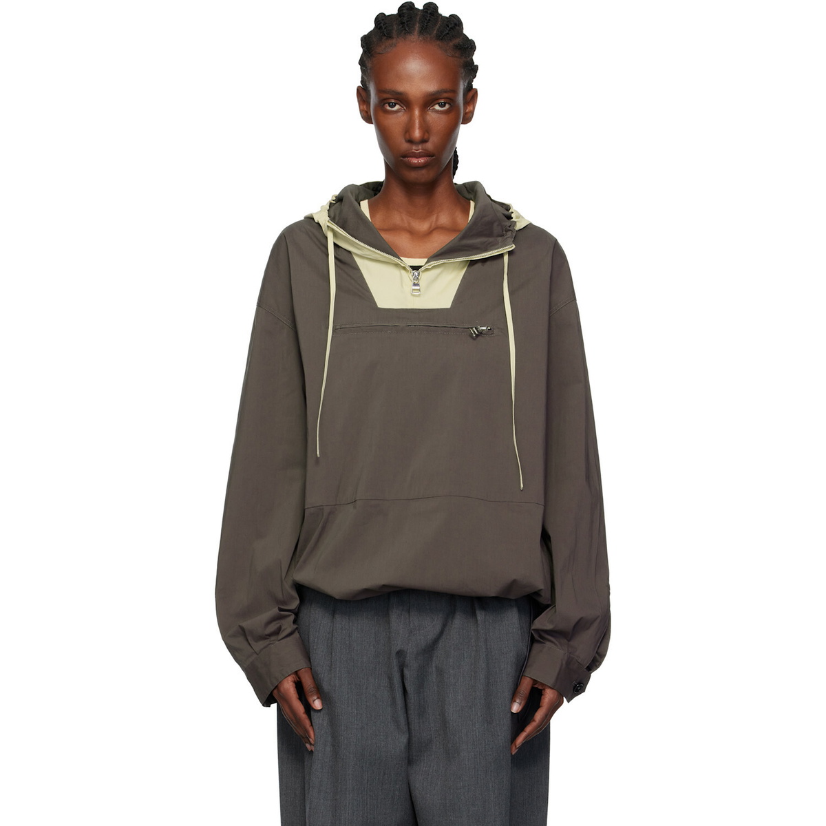 JW Anderson Gray Contrast Hood Anorak