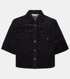 Veronica Beard Spruce embroidered cotton shirt