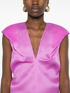KHAITE Purple V-Neck Silk Dress