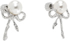 SHUSHU/TONG YVMIN Edition Twisted Rope Bow Faux-Pearl Earrings