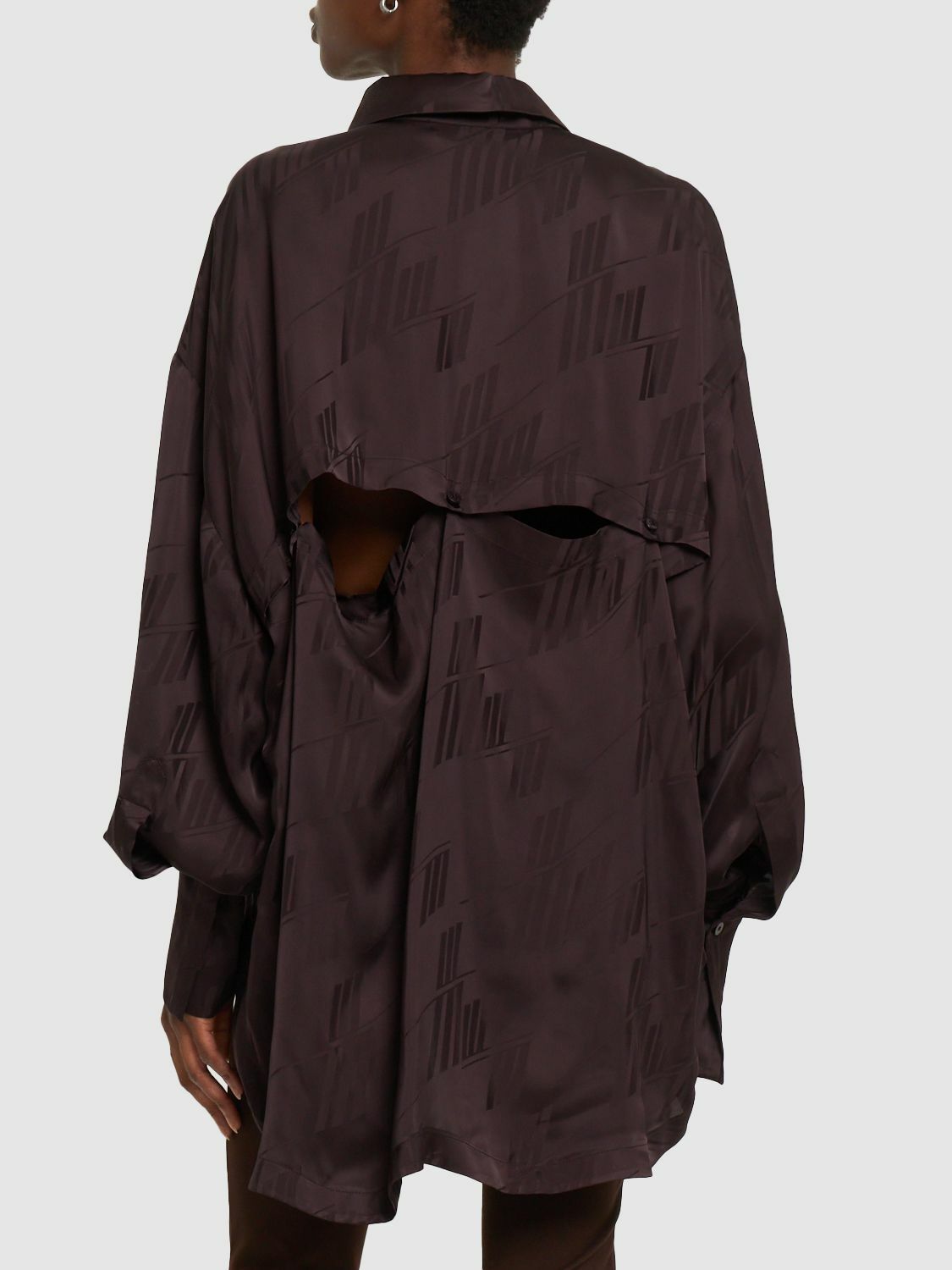 【関税込み】THE ATTICO KOTA SHIRT IN JACQUARD SATIN THE ATTICO - Kota Jacquard Satin Open Back Shirt The Attico