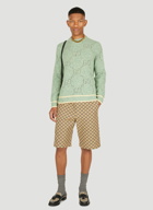 GG Perforated Sweater in Green