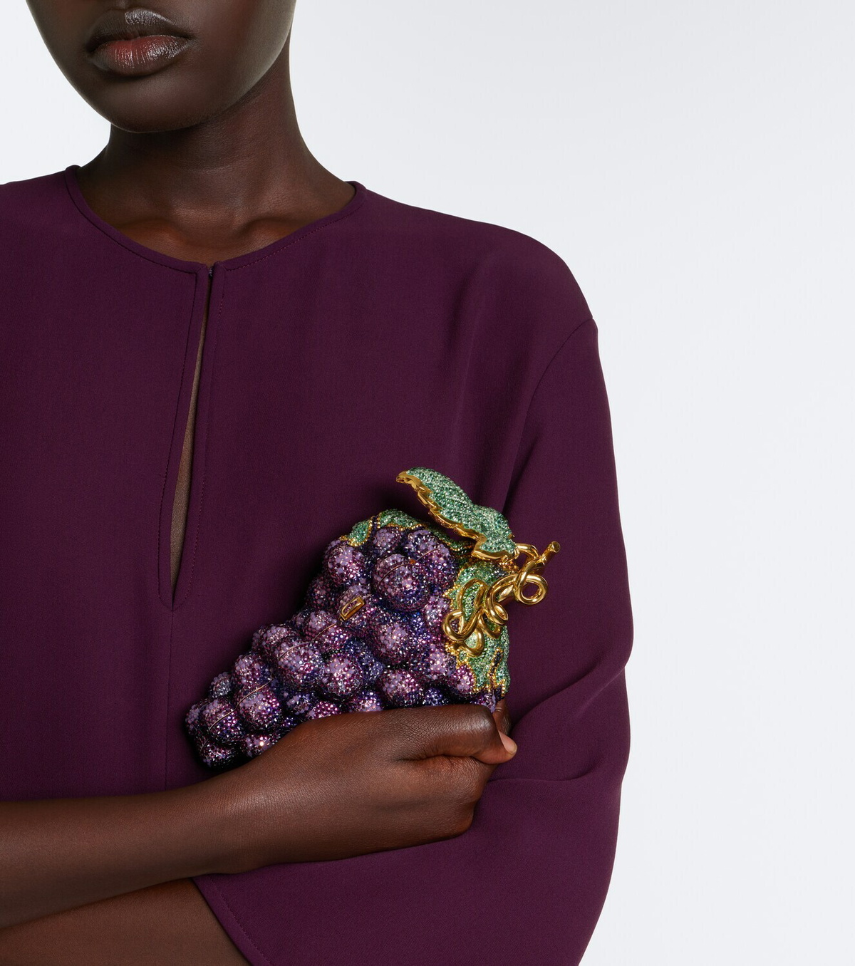 Judith Leiber Couture Grapes Concord embellished clutch
